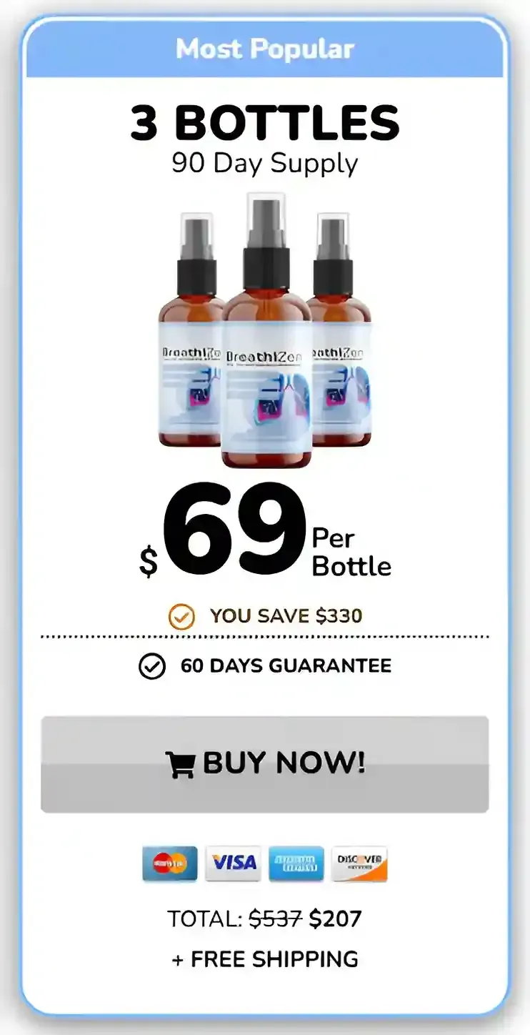 BreathiZen - 3 Bottles pricing