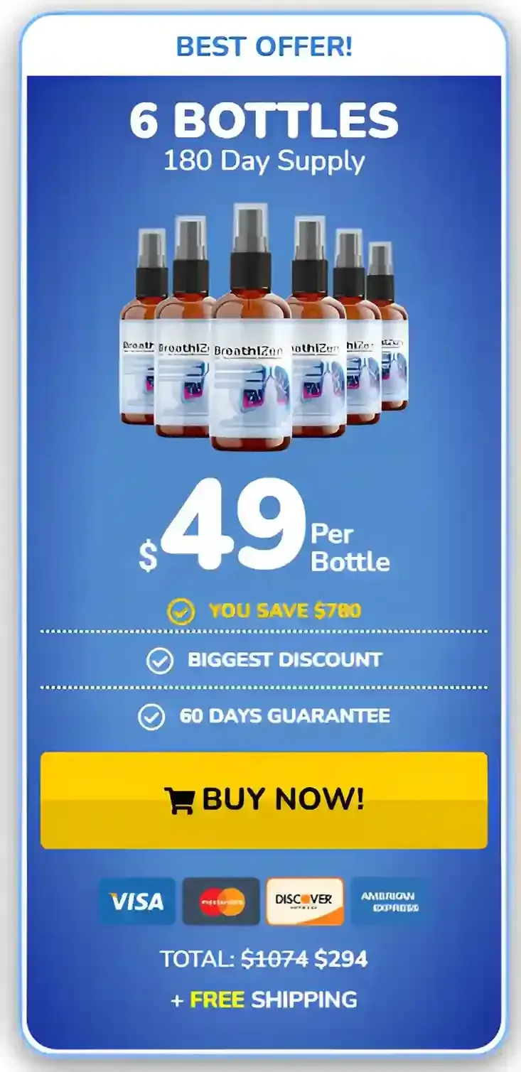 BreathiZen - 6 Bottles pricing
